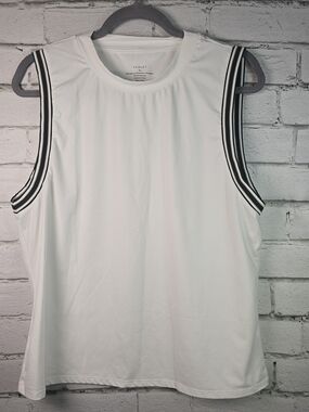 VARLEY WOMENS POLYESTER WELLINGS PERFORMANCE TANK TOP WHITE NAVY SIZE XL